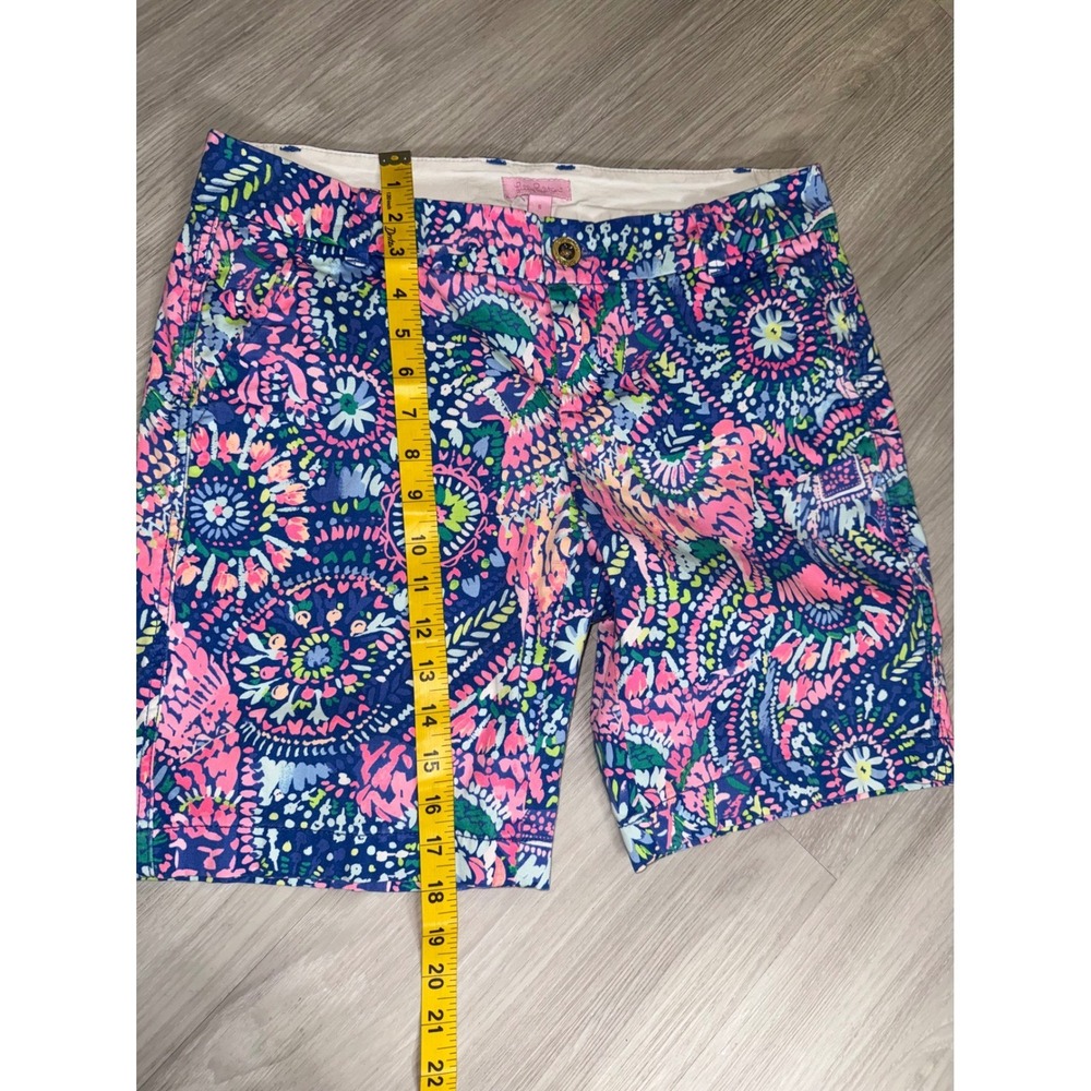 Lilly Pulitzer Callahan Shorts Blue Pink Floral Paisley Chino Size 6 RN88189 - Picture 5 of 12